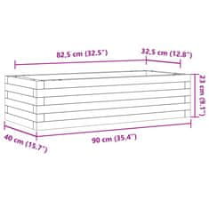 Vidaxl Zahradní truhlík 90 x 40 x 23 cm masivní borovice