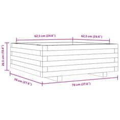 Vidaxl Zahradní truhlík 70 x 70 x 26,5 cm impregnované borové dřevo