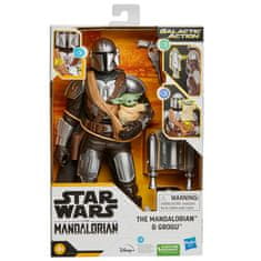 Hasbro Spanish Star Wars The Mandalorian Mandalorian & Grogu figure 30cm 