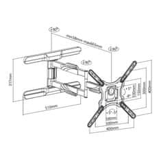 Stell SHO7610 slim výsuvný držiak s náklonom na LCD 23"-70", 40kg