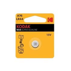 Kodak Baterie A76/LR44 MAX SUPER Alkaline 1ks, blistr