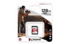 Kingston paměťová karta 128GB Canvas React Plus SDXC UHS-II 280R/100W U3 V60 for Full HD/4K