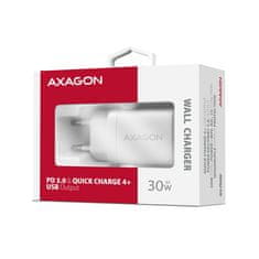 AXAGON ACU-PD30W, Sil nabíječka do sítě 30W, 1x port USB-C, PD3.0/PPS/QC4+/SFC/AFC/Apple, bílá