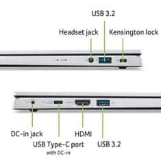 Acer Extensa 15/EX215-34-39RT/i3-N305/15,6"/FHD/8GB/512GB SSD/UHD Xe/bez OS/Silver/2R