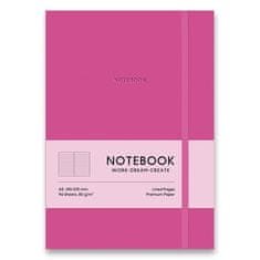 SHKOLYARYK Zápisník Genius - tvrdé desky A5, linkovaný, růžový