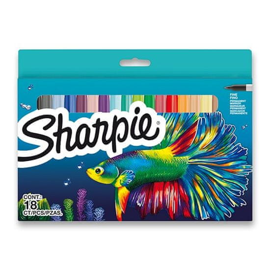 Sharpie Permanentní popisovač Fish sada 18 barev