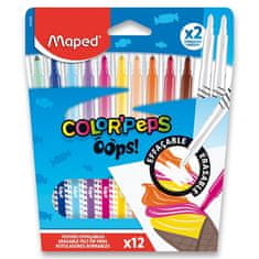 Maped Dětské fixy Color'Peps Oops sada 12 barev + 2 zmizíky