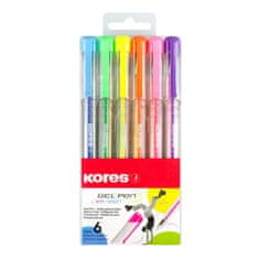 Kores Gelový roller K11 Pen Neon - sada 6 neonových barev