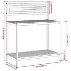 Vidaxl Zahradní pracovní stůl 90 x 50 x 110 cm masivní akácie a ocel