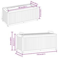 Vidaxl Zahradní box na podušky 110x45x42/53 cm masivní akácie a ocel