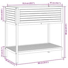 Vidaxl Zahradní truhlík s policí 80 x 45 x 80 cm masivní akácie a ocel