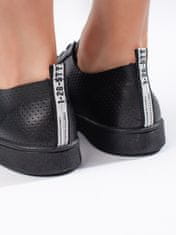 Amiatex Pěkné dámské tenisky černé + Ponožky Gatta Calzino Strech, černé, 40