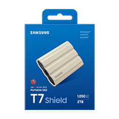 Samsung Portable SSD T7 Shield 2TB / USB 3.2 Gen 2 / USB-C / Externí / Béžový