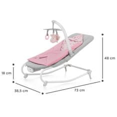 Kinderkraft Houpátko vibrující s melodií Felio 2 Peony Rose 0m+, do 9 kg