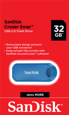 SanDisk 186480 USB FD 32GB Cruzer Snap Blue