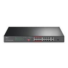 TP-Link "16-Port 10/100Mbps + 2-Port Gigabit Rackmount Switch with 16-Port PoE+PORT: 16× 10/100 Mbps PoE+ Ports, 2× Gig