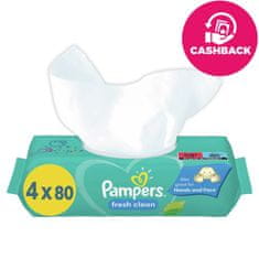 Pampers Fresh Clean XXL Vlhčené ubrousky 4x80 ks