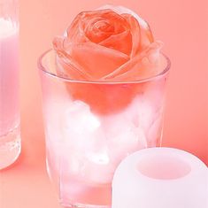 HOME & MARKER® Silikonová forma na ledové kostky, Silikonové formy na led ve tvaru Růže (sada 3 kusů, 3 velikosti) | ICEROSE