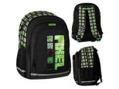 sarcia.eu Pixel Game Černozelený školní batoh pro kluky 40x29x20cm 