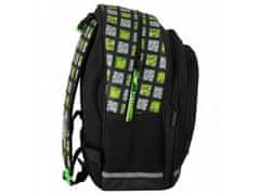 sarcia.eu Pixel Game Černozelený školní batoh pro kluky 40x29x20cm 