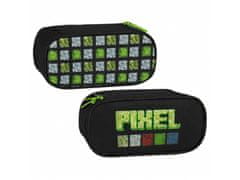 sarcia.eu Pixel Game Černý penál, oválná kapsička, na zip, 22x6x10cm 