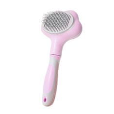 Nuxie 2706 Samočistící kartáč na psy a kočky Hair Brush růžový