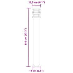 Vidaxl Venkovní stojací lampy 3 ks černé 110 cm nerezová ocel