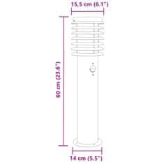 Vidaxl Venkovní stojací lampa s čidlem černá 60 cm nerezová ocel