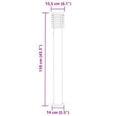 Vidaxl Venkovní stojací lampy se zásuvkou 3 ks stříbrné 110 cm ocel