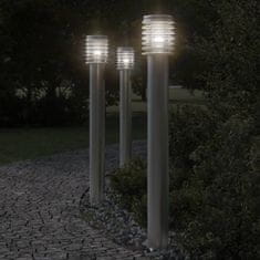 Vidaxl Venkovní stojací lampa stříbrná 110 cm nerezová ocel