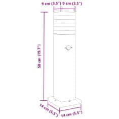 Vidaxl Venkovní stojací lampy s čidlem 3 ks černé 50 cm hliník