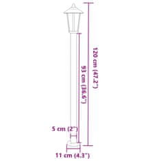 Vidaxl Venkovní stojací lampy 3 ks stříbrné 120 cm nerezová ocel