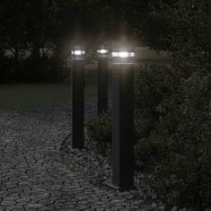 Vidaxl Venkovní stojací lampy se zásuvkou 3 ks černé 80 cm hliník