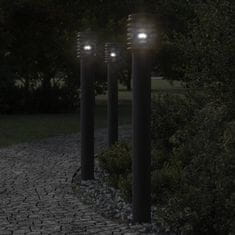 Vidaxl Venkovní stojací lampy 3 ks černé 110 cm nerezová ocel