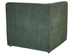 Beliani 4místná manšestrová rohová modulární pohovka s taburetem levostranná zelená LEMVIG