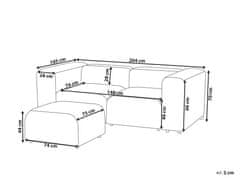 Beliani 2místná modulární sametová pohovka s taburetem béžová FALSTERBO