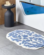 Beliani Bavlněná koupelnová předložka 60 x 90 cm modrá DERIK