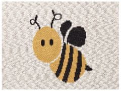 Beliani Bavlněná dětská deka s motivem včel 130 x 170 cm béžová DRAGAN