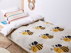Beliani Bavlněná dětská deka s motivem včel 130 x 170 cm béžová DRAGAN