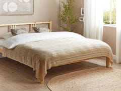Beliani Bavlněný přehoz na postel 150 x 200 cm Béžová DAULET