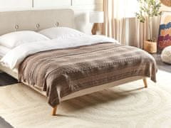 Beliani Bavlněný přehoz na postel 150 x 200 cm hnědá DAULET