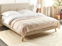 Beliani Bavlněný přehoz na postel 150 x 200 cm světle béžová DAULET