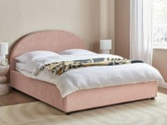 Beliani Buklé postel 140 x 200 cm s úložným prostorem pastelová růžová VAUCLUSE