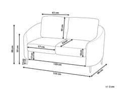 Beliani Čalouněná pohovka 2místná světle béžová TROSA