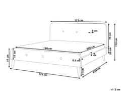 Beliani Čalouněná postel 160 x 200 cm šedá RENNES II