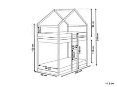 Beliani Dětská dřevěná postel patrová 90 x 200 cm bílá LABATUT