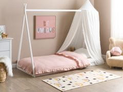 Beliani Dřevěná dětská postel 90 x 200 cm bílá SAURAT