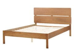 Beliani Dřevěná postel 140 x 200 cm ze světlého dřeva BOISSET