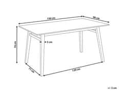 Beliani Jídelní stůl 150 x 90 cm světlé dřevo VARLEY