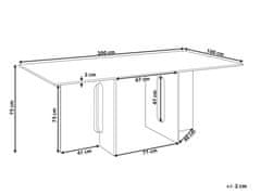 Beliani Jídelní stůl 200 x 100 cm světlé dřevo CORAIL